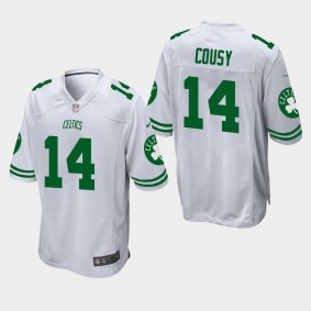 Men's Boston Celtics Bob Cousy Football White Jersey