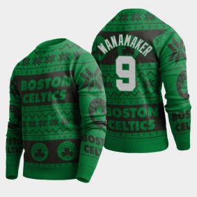 Boston Celtics Brad Wanamaker 2019 Ugly Christmas Sweater Pullover Kelly Green
