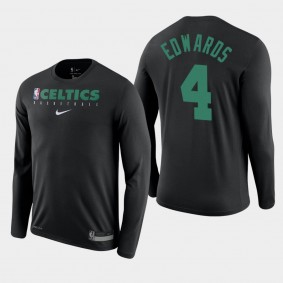 Boston Celtics Carsen Edwards Practice Long Sleeve Legend Performance Black Shirt