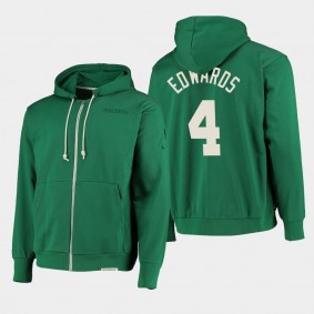 Carsen Edwards Standard Issue Boston Celtics Dri-Fit Green Hoodie - Full Zip