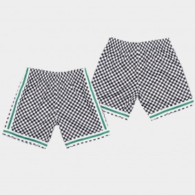 Men's Boston Celtics Checkerboard Fashion White Shorts