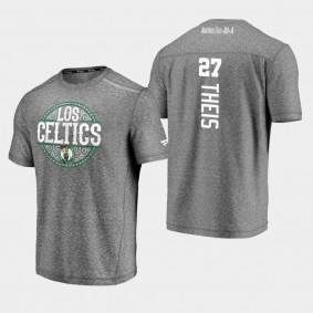 Boston Celtics Daniel Theis 2020 Latin Night Clutch Shooting Heather Gray T-Shirt