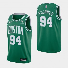 2021 Evan Fournier Boston Celtics Icon Vistaprint Patch Green Jersey