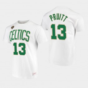 Boston Celtics #13 Gabe Pruitt 2008 NBA Champions White T-Shirt - Metallic Gold