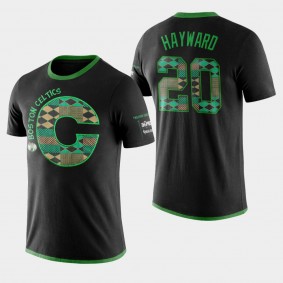 Boston Celtics Gordon Hayward Kente Letter Performance Black T-Shirt
