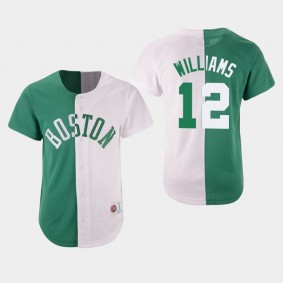 Men's Boston Celtics Grant Williams Split Mesh Button Fashion Jersey