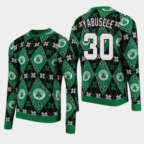 Men's Boston Celtics Guerschon Yabusele Christmas Ugly Green Sweater