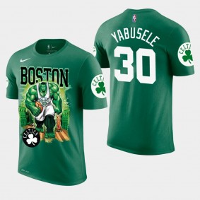 Men's Boston Celtics Guerschon Yabusele Green Marvel Hulk Smash T-Shirt