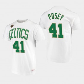 Boston Celtics #41 James Posey 2008 NBA Champions White T-Shirt - Metallic Gold