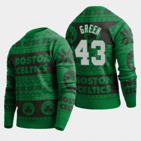 Boston Celtics Javonte Green 2019 Ugly Christmas Sweater Pullover Kelly Green
