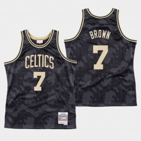 Boston Celtics Jaylen Brown Black Toile Jersey Black