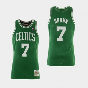Men's Boston Celtics Jaylen Brown Hardwood Classics Green Jersey