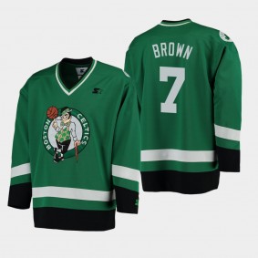 Men's Boston Celtics Jaylen Brown Hockey Green Jersey