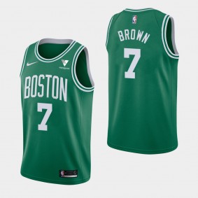 Vistaprint Patch Jaylen Brown Boston Celtics Green 2020-21 Jersey - Icon