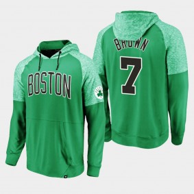 Jaylen Brown Made to Move Boston Celtics Space Dye Kelly Green Hoodie - Raglan Pullover