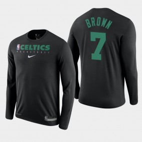 Boston Celtics Jaylen Brown Practice Long Sleeve Legend Performance Black Shirt