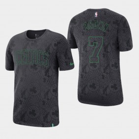 Boston Celtics Jaylen Brown Team Logo Anthracite All Over Print Shirt