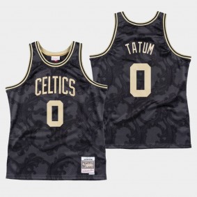 Boston Celtics Jayson Tatum Black Toile Jersey Black