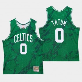 Boston Celtics #0 Jayson Tatum Hardwood Classics Jersey Team Marble Green