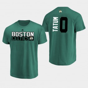 Boston Celtics Jayson Tatum Name Number Green Short Sleeve T-Shirt