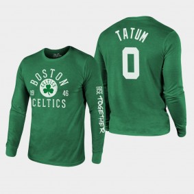 Boston Celtics Jayson Tatum Rise Together Kelly Green Tri-Blend Long Sleeve Shirt