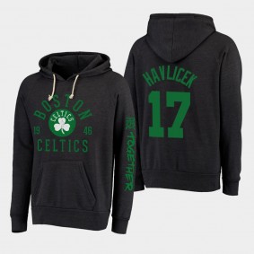 Boston Celtics John Havlicek Rise Together Threads Tri-Blend Black Hoodie