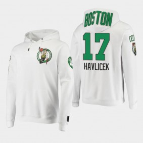 John Havlicek Pro Standard Boston Celtics White Hoodie