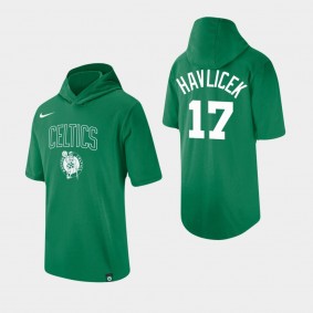 Boston Celtics John Havlicek Wordmark Logo Kelly Green Hooded T-Shirt