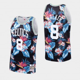 Boston Celtics #8 Kemba Walker Classic Floral Fashion Black Jersey