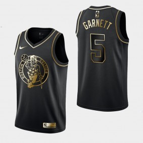 Men's Boston Celtics Kevin Garnett Golden Edition Black Jersey