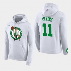 Boston Celtics Kyrie Irving Club Team Logo Pullover Hoodie White