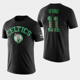 Boston Celtics Kyrie Irving Kente Elbow Patch Two Hype Original 90's Team Black T-Shirt