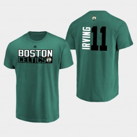 Boston Celtics Kyrie Irving Name Number Green Short Sleeve T-Shirt