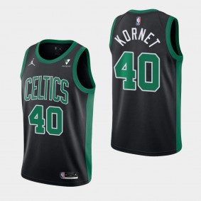 2021 Luke Kornet Boston Celtics Statement Vistaprint Patch Black Jersey