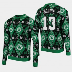 Men's Boston Celtics Marcus Morris Christmas Ugly Green Sweater