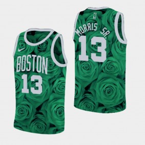 Men's Boston Celtics Marcus Morris Sr. Rose National Flower Green Jersey
