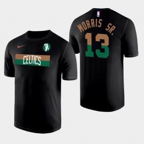 Boston Celtics Marcus Morris Sr. Wordmark Logo Black Legend Performance T-Shirt