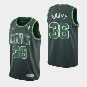 2021 Marcus Smart Boston Celtics Vistaprint Patch Green Jersey - Earned