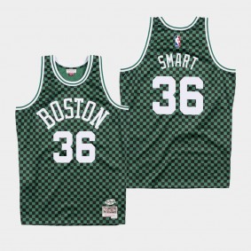 Men's Boston Celtics Marcus Smart Checkerboard Green Jersey