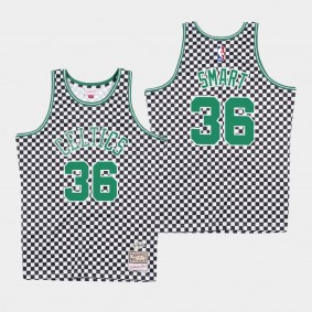 Men's Boston Celtics Marcus Smart Checkerboard White Jersey