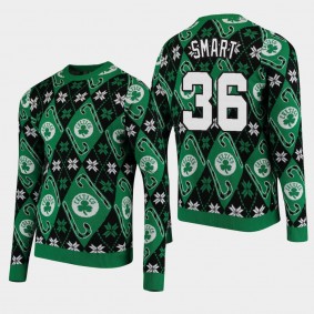 Men's Boston Celtics Marcus Smart Christmas Ugly Green Sweater