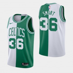 Men's Boston Celtics Marcus Smart Split Jersey White Green