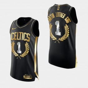 Men's Boston Celtics Martin Luther King Black Special Golden Edition Jersey