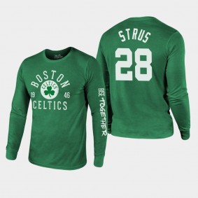 Boston Celtics Max Strus Rise Together Kelly Green Tri-Blend Long Sleeve Shirt