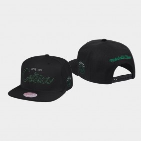 Men's Boston Celtics Neon Script Snapback Black Hat