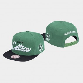 Men's Boston Celtics Neon Script Snapback Green Hat