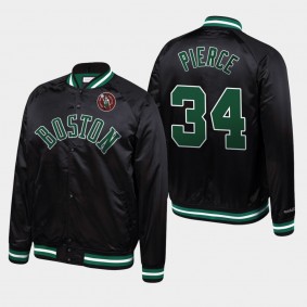 Boston Celtics Paul Pierce Hardwood Classics Satin Raglan Full-Snap Jacket Black