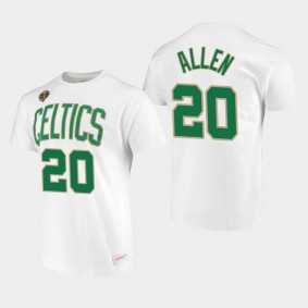 Boston Celtics #20 Ray Allen 2008 NBA Champions White T-Shirt - Metallic Gold