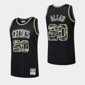 Men's Boston Celtics Ray Allen Straight Fire Camo Black Jersey