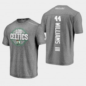 Boston Celtics Robert Williams III 2020 Latin Night Clutch Shooting Heather Gray T-Shirt